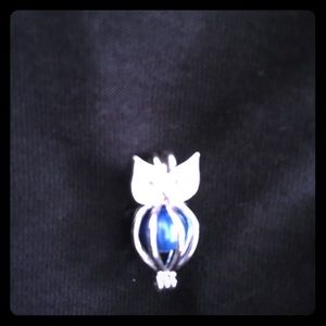 White gold plated Owl Charm